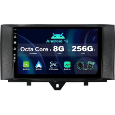 SXAUTO ¦ 8G + 256G ¦ Android 12 IPS auto radio Benz Smart Fortwo (2011-2015) - Iebūvēts Carplay/Android Car/DSP - LED kamera + MIC - DAB stūres vadības stūres vadība Fast Boot 360-CAM WiFi - 2 DIN 9