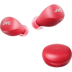 JVC kompaktās un vieglās Gumy Mini True Wireless austiņas, ilgs akumulatora darbības laiks (līdz 23 stundām), skaņa ar neodīma magnētisko draiveri, ūdensizturība (IPX4) - HAA6TR (sarkans)