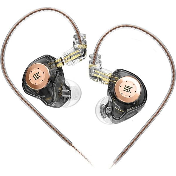 keephifi KZ EDX Pro In-Ear Monitor, vadu, HiFi Stereo austiņas, vadu, Dual DD IEM austiņas ar noņemamu kabeli mūziķiem, audiofilam (melnas, bez mikro)