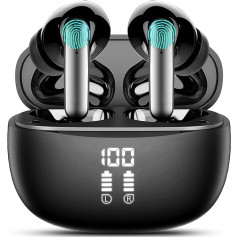 Vtkp bezvadu austiņas, Bluetooth 5.3 austiņas ar 4 ENC mikrofoniem, 2023 bezvadu austiņas In-Ear 60H Deep Bass Bluetooth austiņas ar trokšņu slāpēšanu, IP7 ūdensizturīgas Bluetooth austiņas, LE