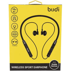 Budi Bluetooth V5.0 bezvadu sporta austiņas - 18 h atskaņošanas laiks, audio, ērts, ērts, piekarināms ausu austiņu dizains aktīvam dzīvesveidam