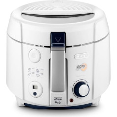 De'Longhi RotoFry F38436.W Roto-Fritteuse, 1,2 kg Fassungsvermögen, Easy Clean System, Antihaftbeschichtung, herausnehmbarer Frittierbehälter, Ölablauffunktion, 1800 Watt, Weiß