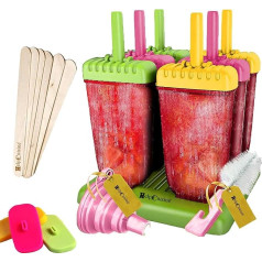 HelpCuisine Kids' Ice Lolly Mould, 6 ledus veidnes, zaļa / zila iepakojums