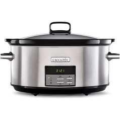 Crock-Pot digitālā lēnā plīts lēnā plīts | Regulējams gatavošanas laiks | 7,5 litri (10 un vairāk cilvēku) | Nerūsējošais tērauds [CSC063X]