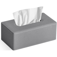 GOLRANLYE Tissue Box Taisnstūra PU ādas kosmētikas salvešu dozatora kastes turētājs kumodes vannas istabas dekoram (tumši pelēks) (Lina pelēks)