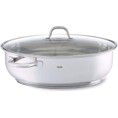 Fissler / Edelstahl-Bräter (8,8 L - Ø 38 cm) großer ovaler Schmortopf, mit Glas-Deckel, backofen-& spülmaschinengeeignet - Induktion