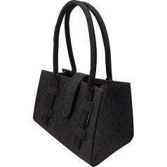 Tebewo Handbag, shopping bag made of felt, closable shopping bag with handle, shopping basket, foldable, versatile carry bag