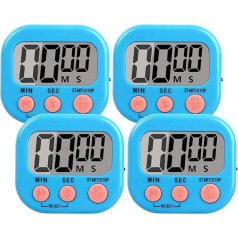 4 Colours Digital Timer with Loud Alarm, Kitchen Timer with Magnetic Stand and On/Off Switch, Timer for Kids, Cooking, Learning, Sports