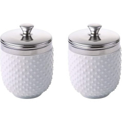 BIA International - Egg Cooker - Set of 2 Porcelain Egg Cookers - The Ideal Egg Steamer - Egg Cooker for Breakfast - White Polka Dots