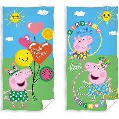 damaloo 2 x Peppa Pig Vannas dvieļi 70 x 140 cm Kokvilna - 2 Peppa Pig roku dvieļu komplekts baseinam, pludmalei un vannai - vannas dvieļi meitenēm un zēniem - pludmales dvieļi un dušas dvieļi XXL - bērnu vanna