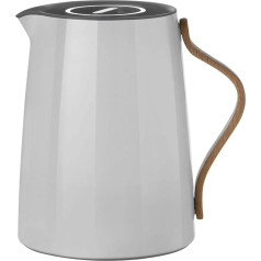 Stelton Emma tējas vakuuma krūze, vakuuma flakons, nerūsējošais tērauds ar dižskābarža koka rokturi, gaiši pelēka, 1 L, X-201-1