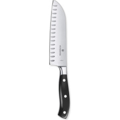 Victorinox, Grand Maître, Profi Santokumesser, Extra Scharfe Klinge, Kullenschliff, 17 cm, Robuster Kunststoffgriff, Rostfreier Stahl, schwarz