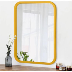 AOAOPQ Yellow 45x60cm Fame taisnstūra vannas istabas spogulis pie sienas Mājas dekori karājas Dzīvojamā istaba ieejas ierāmēts liels stūra spogulis