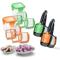 Genius Nicer Dicer Quick, nerūsējošais tērauds, plastmasa, zaļš un oranžs, 7 gab.