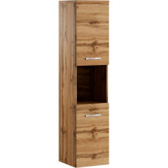 Montreal Bathroom Cupboard, 131 cm, Brown, Rule Cupboard, Tall Cupboard, Furniture