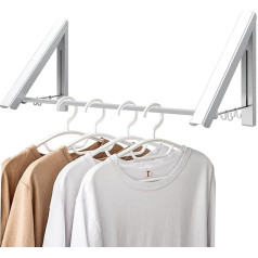 Folding Indoor Clothes Airer with 80cm Pole Wall Mounted Foldable Clothes Hanger for Laundry Room Folding Small Clothes Airer for Dryer Room