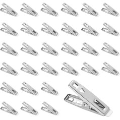SPOKKI 100pcs Stainless Steel Clothes Pegs Metal Clips for Hanging Clothes, Socks, Scarves, Underwear, Food, Photos,