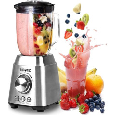 Duronic BL102 Stand Mixer | 1.5 L Glass Jug | Electric Mixer 1000 W | Juicer with Stainless Steel Blades | Smoothie Maker | Crush Ice Function | Protein Fitness | Baby Food Blender High Line Mixer