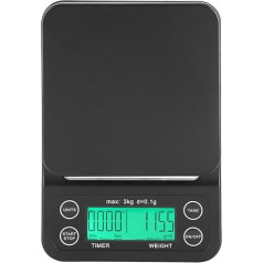 Elektroniskie virtuves svari 3 kg / 0,1 g LCD digitālie virtuves svari ar taimeri