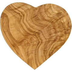 B-Stock Heartbeat Olive Wood Board Izmērs 20 x 20 cm Dekoratīvs priekšmets - kapāšanas dēlis - brokastu dēlis Skaisti graudains olīvu koks