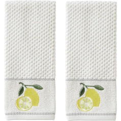 SKL HOME by Saturday Knight Ltd. Lemon Zest Hand Towel, Pack of 2, White