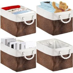 ZOOFOX Set of 4 Fabric Storage Bins, Foldable Storage Basket for Shelves with Handles, Nursery Organization