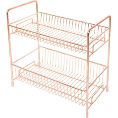 FOMIYES organizatori Vanity Tray 2 līmeņu stiepļu tualetes organizatora grozs Vannas istabas kosmētikas uzglabāšanas plaukts Grima organizators kumodei Virtuves darba virsma Rose Gold