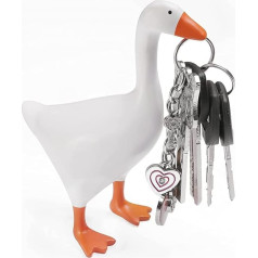 VHIMASA Magnētiskais magnētiskais zoss atslēgu turētājs Resin Duck Key Storage Rack Skulptūra Zoss apdare Dzīvnieku figūra priekšnams Virtuve Birojs Dzīvojamā istaba Darba virsma Ornaments