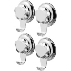 Bath ran7816 Compactor Epoxy Lacquered Steel Hooks Set of 4 Large Silver 7.1 x 4 x 8.6999999999999993 cm