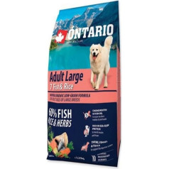 Ontario Sausa barība suņiem - Ontario Dog Adult Large Fish and Rice, 12 kg