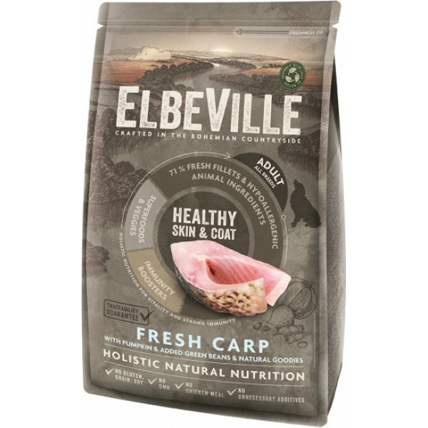 Elbeville Сухой корм для собак - ELBEVILLE Adult All Breeds Fresh Carp Healthy Skin and Coat 1,4 кг