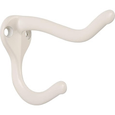 HASWARE 6 Pack Double Prong Coat Hooks Sienas āķis drēbju pakaramais Heavy Duty ar 12 gab. skrūvēm mājas mēteļiem Cepures Coat Hanger Towel Key (White)