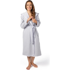 Möve Damen Homewear Leihter Bademantel mit Kapuze und Paspelierung