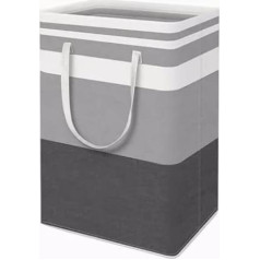 Laundry Basket Black Grey Linen for Home