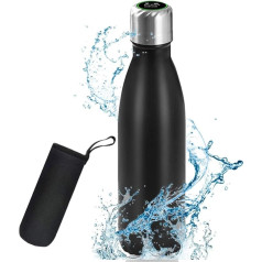 flintronic nerūsējošā tērauda ūdens pudele, 500 ml vakuuma ūdens pudele ar magnētisko USB uzlādi, LCD displeju un UV sterilizāciju, bez BPA, inteliģentā termosa pudele ar atmiņas režīmu birojam, ceļojumiem