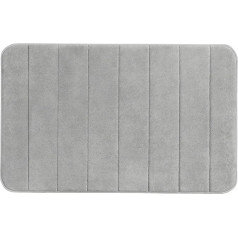 Wenko Vannas paklājiņš ar putu polsterējumu Stripes Light Grey Memory Foam Bath Mat Anti-slip backing, ļoti mīksts, poliesteris, gaiši pelēks, 80 x 50 x 100 cm