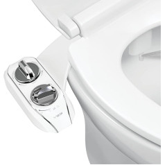 LUXE Bidet NEO 185 Plus - сиденье для туалета нового поколения с инновационными петлями EZ Lift, двумя форсунками и режимом самоочистки на 360° (хром)