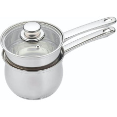 KitchenCraft Wasserbadtopf 2-teilig 16cm aus Edelstahl in Silber, 10 cm