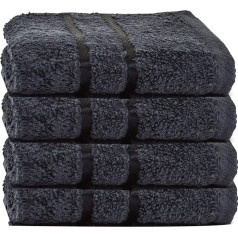 Towelogy® 4 Pack kokvilnas sejas drāniņas 600 gsm ātri sausa mazgāšanas drāniņa Hotel Spa Vannas istabas kosmētikas noņemšanas drāniņas 30x30cm melns