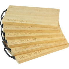 Holz Servieren Boards - komplekts no 6 Schwarz Griff Schneidbrett Bambus von cultuswares