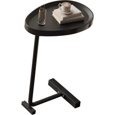 BAOFUYA Mini Coffee Table, C-Shaped Side Table, Robust C-shaped Structure, Widely Used for Home (Black)