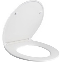 SAMODRA Toilettendeckel O-Form,WC Sitz mit Absenkautomatik,Weiß Klodeckel mit Quick-Release-Funktion und Softclose,Klobrille aus Duroplast