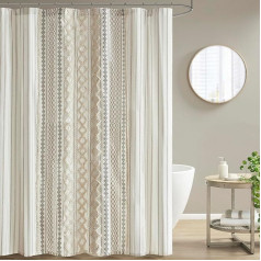 INK+IVY Imani Tufted Chenille Shower Curtains, 100% хлопок, машинная стирка, современный декор ванной комнаты, ванна, Privacy Screen, 72 x 72 дюйма, слоновая кость