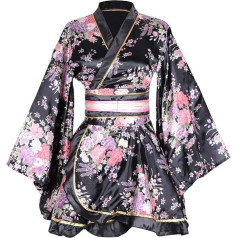 HongH Kimono halāts kostīms Japāņu tradicionālā Yukata Cosplay Sexy Sakura Pattern