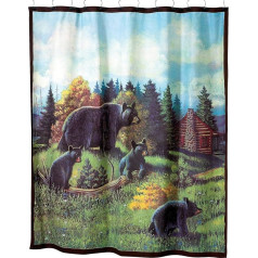 Avanti Linens - Stoff-Duschvorhang, Tier-inspirierte Badezimmer-Dekoration (Коллекция Black Bear Lodge, 182,9 см)