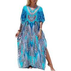 LikeJump Sieviešu garš kaftāns naktskrekls Plašs mājas apģērbs Lielizmēra Maxi Kimono Cover Ups halāti