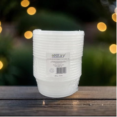 eMKay® 235 ml iepakojums ar 10 apaļiem plastmasas trauciņiem ar vāciņiem - pārtikas uzglabāšanas trauciņi ēdiena pagatavošanai - atkārtoti lietojami un necaurlaidīgi, droši mikroviļņu krāsnī un saldētavā.