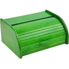 Wooden Bread Box Roll Up or Fold Down Various Versions Available Wood Green Large