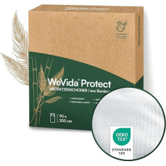 WeVida® Protect ūdensnecaurlaidīgs matrača aizsargs - Oeko-Tex® sertificēts, mazgājams inkontinences spilventiņš, matrača aizsargs pret slapjumu, gultas aizsargs 90 x 200 cm (bambusa, 180 x 200 cm)