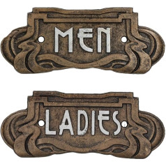 Ladies and Men's Art Nouveau Toilet Iron Sign Plaque Door Wall Café